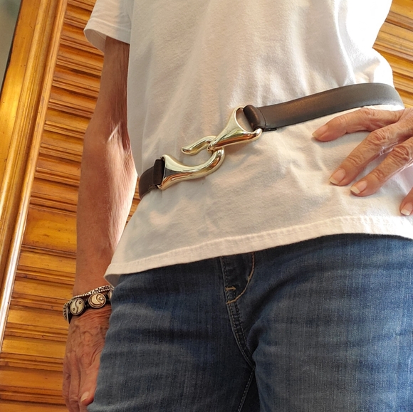 Chico's Leather and Silver Tone Belt - Picture 2 of 9